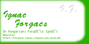 ignac forgacs business card